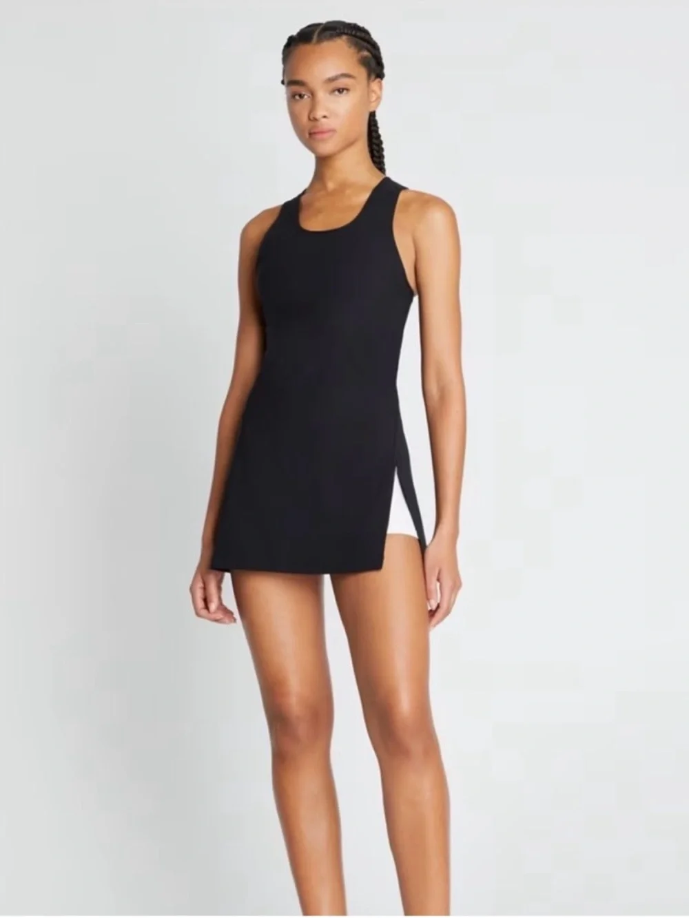 Tory Burch Tennis Dress Side-Slit Mini Active in Black